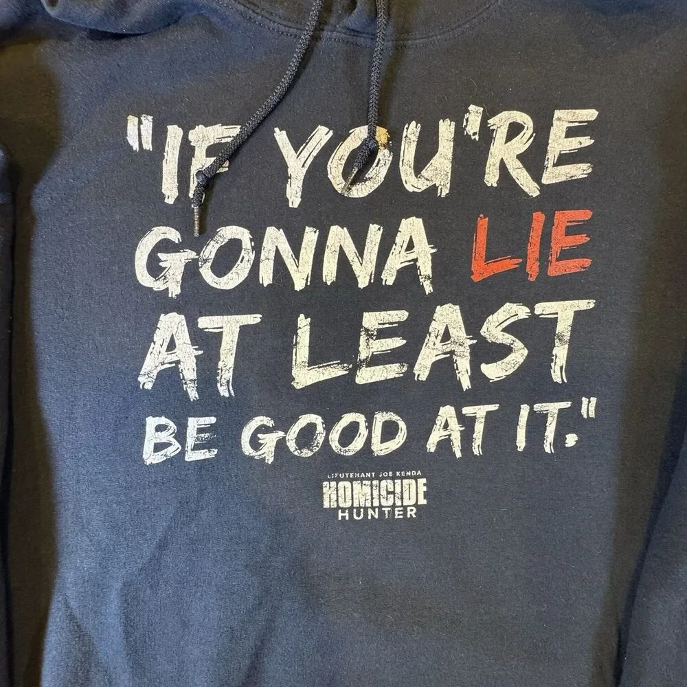 Homicide Hunter Rare Discovery Store Lt.‎ Joe Kenda Hoodie XXL Navy Full Graphic